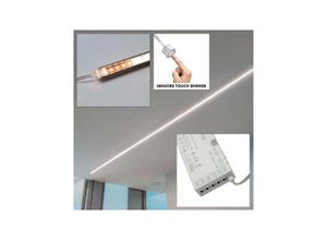 8021000115077 - Trade Shop Traesio - kit 3PCS led bar 36W profil stromversorgung 12V licht 4000K dimmbar berührungssensor