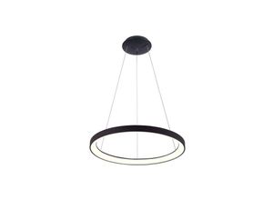 8021000117095 - Trade Shop Traesio - led pendel kronleuchter 42 w cct runde hängelampe 58CM büroleuchten Schwarz - Schwarz