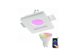 8021000118153 - Trade Shop Traesio - spotlight slim gips smart led GU10 wifi vertieft quadratisch rgb cct alexa google 10X10CM
