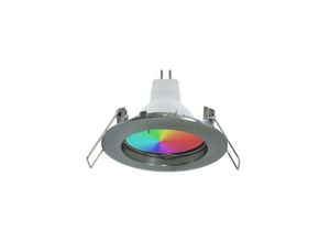 8021000118641 - Trade Shop Traesio - led-scheinwerfer RGB+3000K 6W 12V einbau 6CM rund rgbw farbige lichteffekte boot Silber - Silber