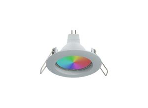 8021000118658 - Trade Shop Traesio - led-scheinwerfer RGB+3000K 6W 12V einbau 6CM rund rgbw farbige lichteffekte boot Weiß - Weiß