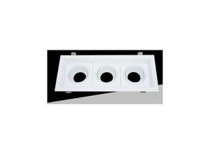 8021000203712 - Trade Shop Traesio - weisser dreifach verstellbarer einbaustrahlerhalter für GU10 GU53 P33-B3 lampen