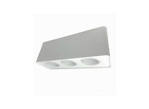 8021000203798 - Trade Shop Traesio - dreifach verstellbare weisse deckenstrahlerhalterung für GU10 GU53 P34-B3 strahler