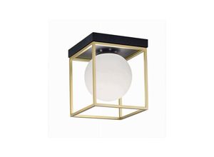 8021000203873 - Trade Shop Traesio - schwarz bronze metall deckenleuchte mit G9 glaskugel C76-1