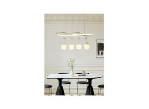 8021000204122 - Trade Shop Traesio - moderne stil führte pendel kronleuchter kurve weiss 4 lichtpunkte 68 w LP-24B Naturweiß - Naturweiß