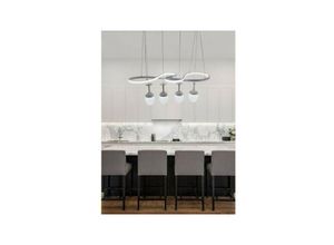 8021000204139 - Trade Shop Traesio - moderne stil führte pendel kronleuchter kurve weiss 4 lichtpunkte 68 w LP-24B Kühles Weiß - Kühles Weiß