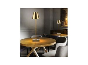 8021000206737 - Trade Shop Traesio - wiederaufladbare tischlampe usb 10W 3 lichtfarbe weiss gold schwarz D27-3C Kupfer - Kupfer