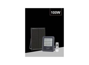 8021000207321 - Trade Shop Traesio - 100 watt led flutlicht mit solarpanel natürliches licht 4000K fernbedienung TK09-100W