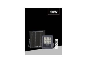 8021000207369 - Trade Shop Traesio - 50 watt led flutlicht mit solarpanel natürliches licht 4000K fernbedienung TK09-50W