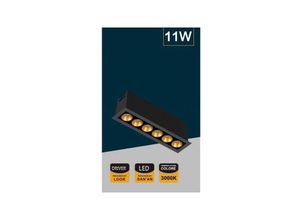 8021000208328 - Trade Shop Traesio - rechteckiger led-einbaustrahler 11W licht 6000K 4000K 3000K modern schwarz XTD-6-N Warmes Weiß - Warmes Weiß