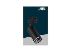 8021000212820 - Trade Shop Traesio - zylindrischer strahlerhalter lampe für einphasige schiene verstellbare GU10 fassung 194C Schwarz - Schwarz