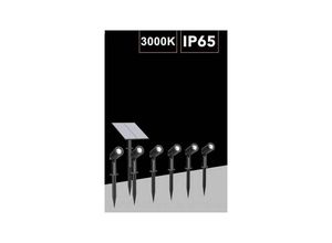 8021000215579 - SET 4 STÜCK LED STIFTSTRAHLER MIT SOLARPANEL KALTES WARMES LICHT IP65 LY04 Warmes Weiß