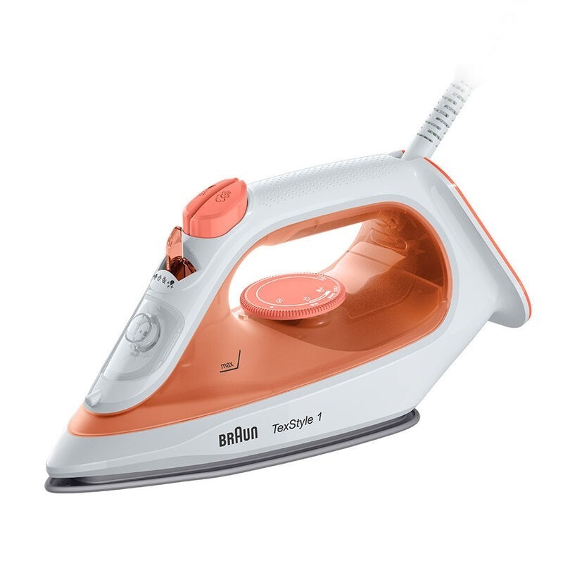 8021098000767 - TexStyle 1 si 1009 Dampfbügeleisen Antihaft-Platte 1900 w Orange Weiß - Braun