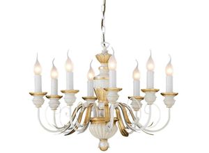 8021696012872 - Firenze - 8 Leichte Kronleuchter Elfenbein Gold-Finish E14 - Ideal Lux