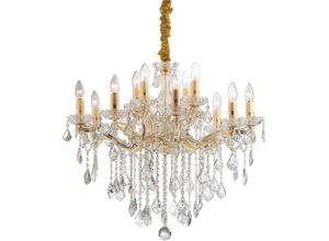 8021696035611 - Florian - 12 Light Crystal Chandelier Gold Finish E14 - Ideal Lux