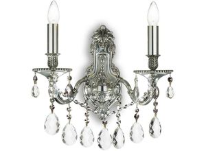 8021696044910 - Gioconda - 2 Light Indoor Candle Wandleuchte Silber mit Kristallen E14 - Ideal Lux