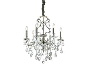 8021696044927 - Gioconda - 6 Hellkristall Kronleuchter Antik Silber Finish E14 - Ideal Lux