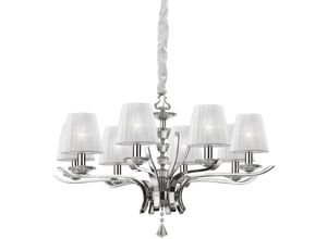 8021696059242 - Pegaso - 8 Light Crystal Multi Arm Kronleuchter Chrom Weiß E14 - Ideal Lux