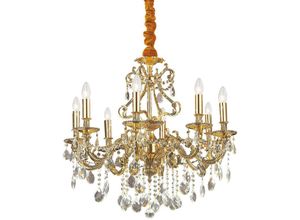 8021696060514 - Gioconda - 8 Light Crystal Chandelier Antik Gold Finish E14 - Ideal Lux