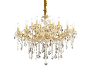 8021696075181 - Florian - 18 Light Crystal Chandelier Gold Finish E14 - Ideal Lux