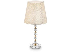 8021696077758 - Queen - 1 leichte große Tischlampe Gold mit Glasdekoration E27 - Ideal Lux