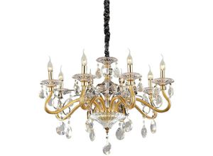 8021696087764 - Negresco - 8 Light Chandelier Gold Finish E14 - Ideal Lux