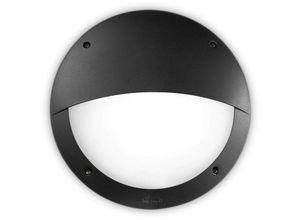 8021696096698 - Lucia - 1 Light Half Diffuser Außenspülung Wandleuchte Schwarz IP66 E27 - Ideal Lux