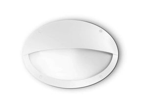 8021696096735 - Maddi - 1 Light Half Diffuser Außenspüle Wandleuchte Weiß IP66 E27 - Ideal Lux