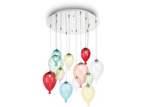 8021696100951 - Ideal Lux Clown - 12 Light Large Balloon Cluster Anhänger Mehrfarbig G9