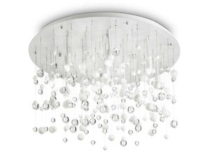 8021696101187 - Neve - 12 leichte große halbgeblasene Glasblasen Flush Deckenanhänger Weiß G9 - Ideal Lux 8021696101187 - Neve - 12 leichte große halbgeblasene Glasblasen Flush Deckenanhänger Weiß G9 - Ideal Lux