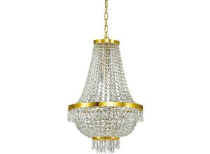 8021696114736 - Caesar - 9 Light Crystal Chandelier Gold Finish G9 - Ideal Lux