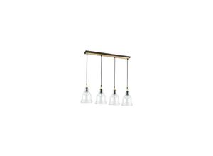 8021696122557 - Gretel - 4 Light Ceiling Pendant Bar Schwarz mit Klarglasschirmen E27 - Ideal Lux