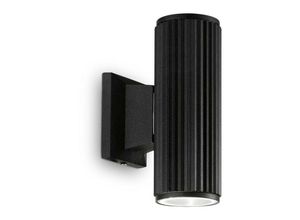 8021696129433 - Base - 2 Licht Outdoor Up Down Wandleuchte Schwarz Weiß IP44 E27 - Ideal Lux