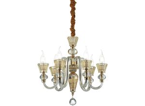 8021696140605 - Strauss - 6 Leichter Kronleuchter in Roségold E14 - Ideal Lux