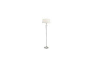 8021696142616 - Forcola - 1 Leuchte Stehlampe Chrom Weiß Klar und Glas mit weißem Schirm E27 - Ideal Lux