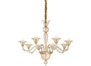 8021696199412 - Brigitta - 8 Licht Pendelleuchte Bernstein E14 - Ideal Lux