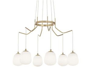 8021696206387 - Karousel - 6 Licht Cluster Decke Anhänger Messing Sat - Ideal Lux