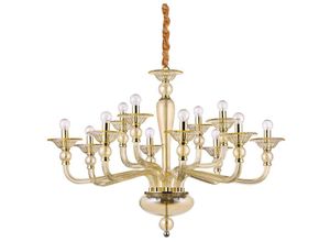 8021696221373 - Danieli - 12 Licht Pendelleuchte Bernstein E14 - Ideal Lux