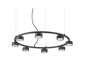 8021696235547 - Minor - Indoor 8 Light Circular Ceiling Pendelleuchte 8 Lights Black - Ideal Lux