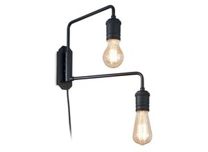 8021696242385 - Triumph - Innenwandleuchte 2 Lichter Schwarz E27 - Ideal Lux