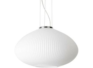 8021696264523 - Ideal Lux Lighting - Ideal Lux plisse Globe Dome Pendelleuchte Chrom 45cm