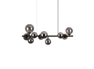 8021696271408 - Perlage 10 Light Linear Globe Pendel-Deckenleuchte Schwarz - Ideal Lux