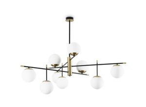 8021696289489 - Gourmet 9 Light Globe Multi Arm Halbbündige Deckenleuchte Schwarz - Ideal Lux