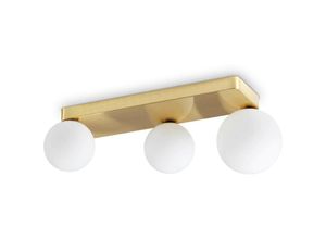 8021696314822 - Deckenlampe Penta 3-flammig goldfarben Opalglas