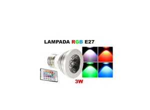 8022044020815 - Trade Shop Traesio - Spot Glühbirne Led E27 3W 220V rgb Multicolour mit Fernsteuerung