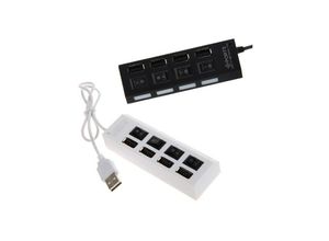 8022044094168 - Trade Shop Traesio - usb-buchse multi-socket-hub mit 4 usb 20-ANSCHLÜSSEN schwarz oder weiss und blauer led