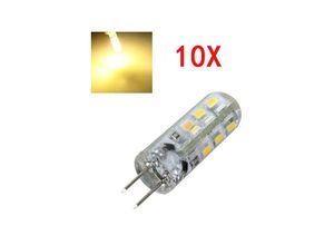 8022044185651 - Trade Shop Traesio - 10 led glühbirnen G4 smd 3014 dc 12V super hell für spotlights 3 Watt Warmes Weiß - Warmes Weiß