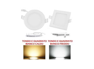 8022044188096 - Trade Shop Traesio - kit 10 runde oder quadratische led-einbaustrahler mit lamellen 6W Tondo Kühles Weiß - Kühles Weiß