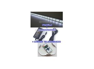 8022044195810 - Trade Shop Traesio - wasserdichte aluminium-profilschiene 1 meter mit 72 leds + vorschaltgerät + dimmer Undurchsichtige Deckung Warmes Weiß smd 5630
