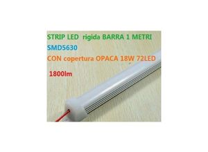 8022044199948 - Trade Shop Traesio - 1 meter 5630 72 led 18w rigid bar light strip transparent matt covered Undurchsichtige Deckung Warmes Weiß - Warmes Weiß